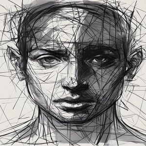 Expressive lines metal art print 8 x 12 inches